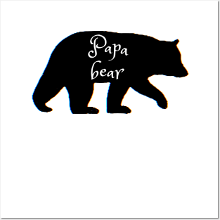 Papa bear glitch tee Posters and Art